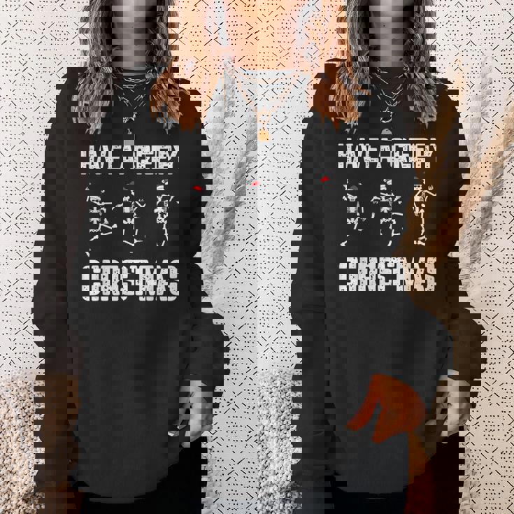 Creepy Christmas Skeleton Funny Costume Snow Xmas Men Women Sweatshirt Graphic Print Unisex Gifts for Her