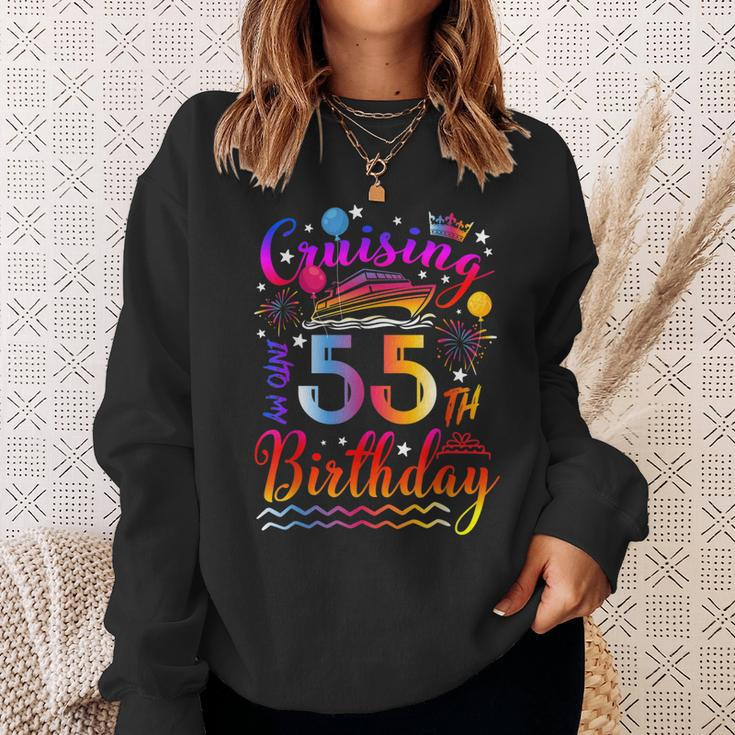Cruising Into My 55 Year Old Bday Cruise 55Th Birthday Squad Sweatshirt Gifts for Her