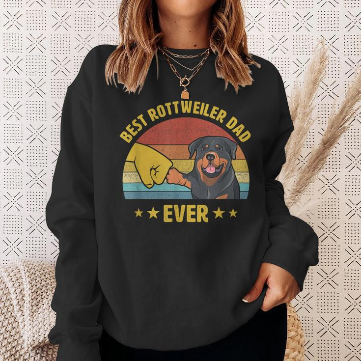 Cute Best Rottweiler Dad Ever Proud Vintage Rottie Father Sweatshirt Gifts for Her