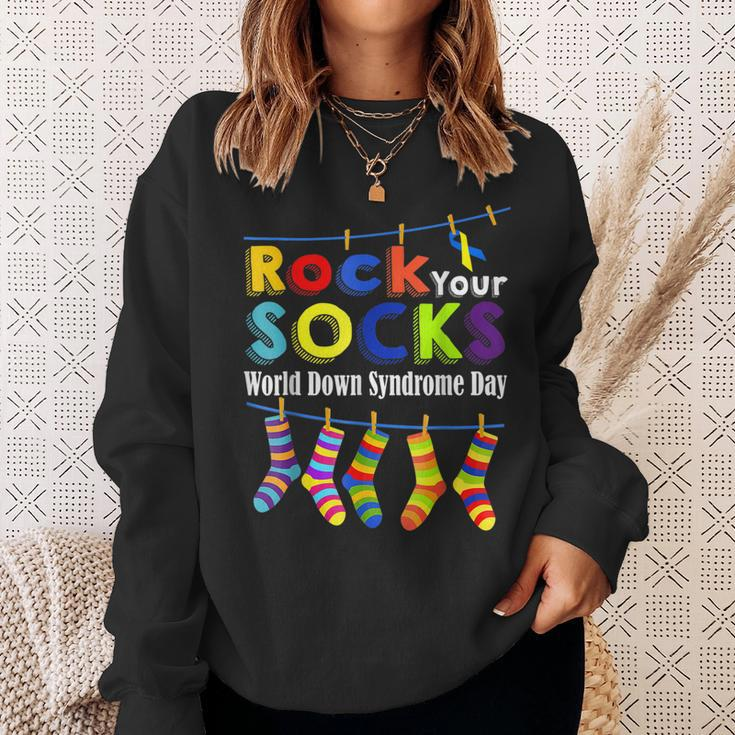 Cute Rock Your Socks 3 21 Trisomy 21 World Down Syndrome Day Sweatshirt Gifts for Her