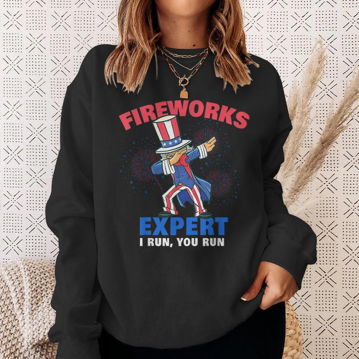 Dabbing Uncle Sam | Fireworks Director Funny July 4Th Gift Sweatshirt Gifts for Her