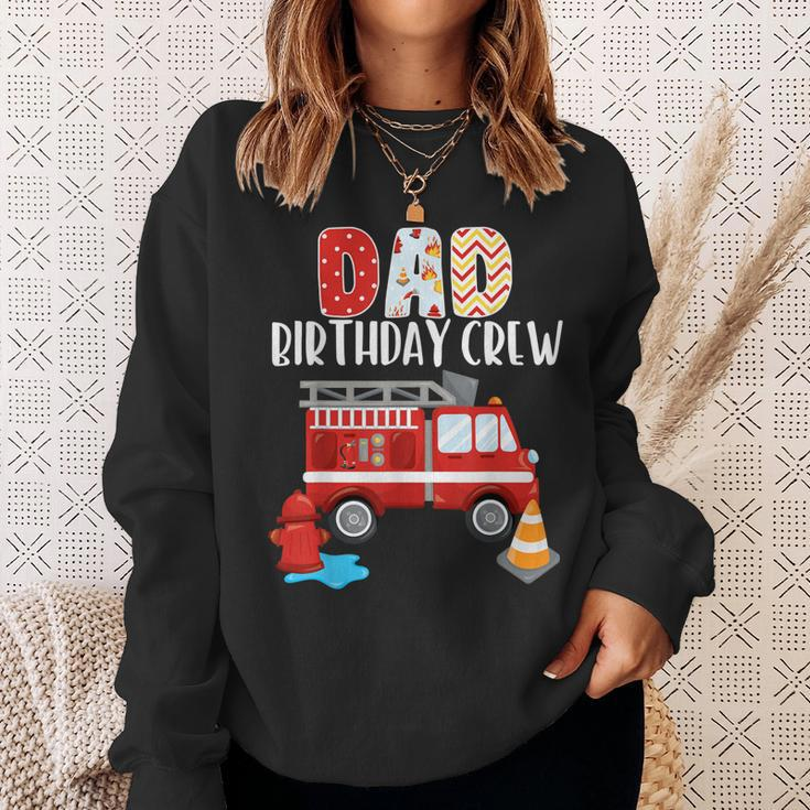 Dad Birthday Crew Fire Truck Little Fire Fighter Bday Party Sweatshirt Gifts for Her