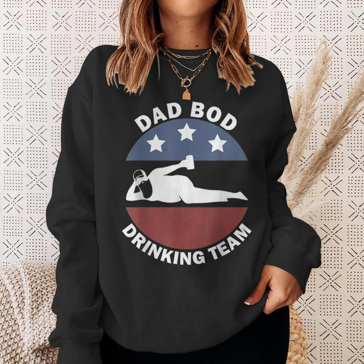 Dad Bod Drinking Team American Us Flag Vintage Fathers Day Sweatshirt Gifts for Her