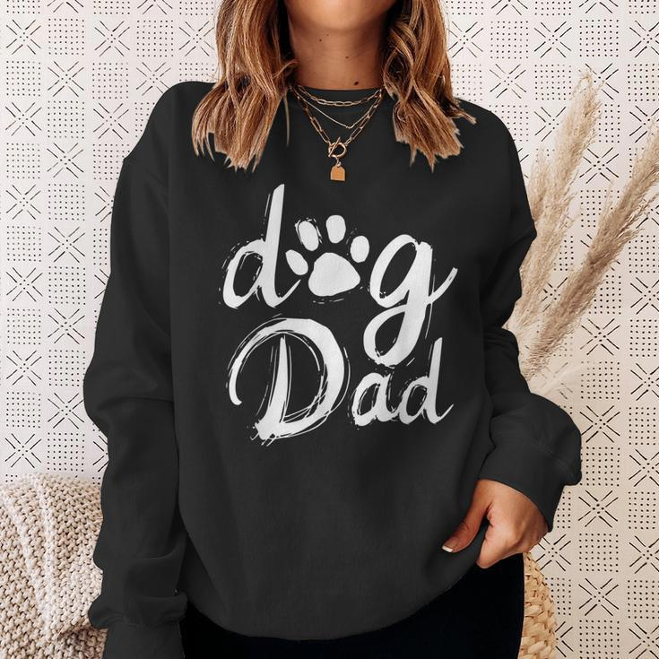 Dad Dog Paw - Vintage Dog Dad Sweatshirt Gifts for Her