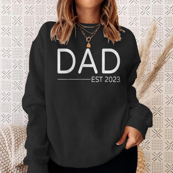 Dad Est 2023 First Fathers Day 2023 Promoted To Daddy Sweatshirt Gifts for Her
