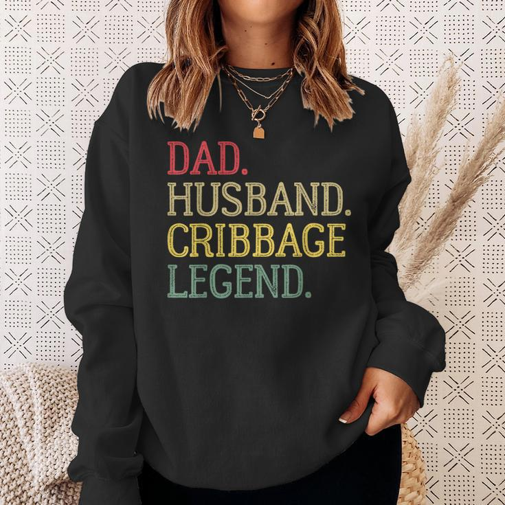 Dad Husband Cribbage Legend Vintage Cribbage Board Game Sweatshirt Gifts for Her