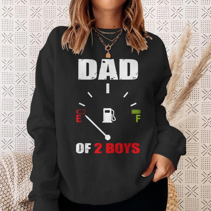 Dad Of 2 Boys Vintage Dad Battery Low Fathers Day Sweatshirt Gifts for Her