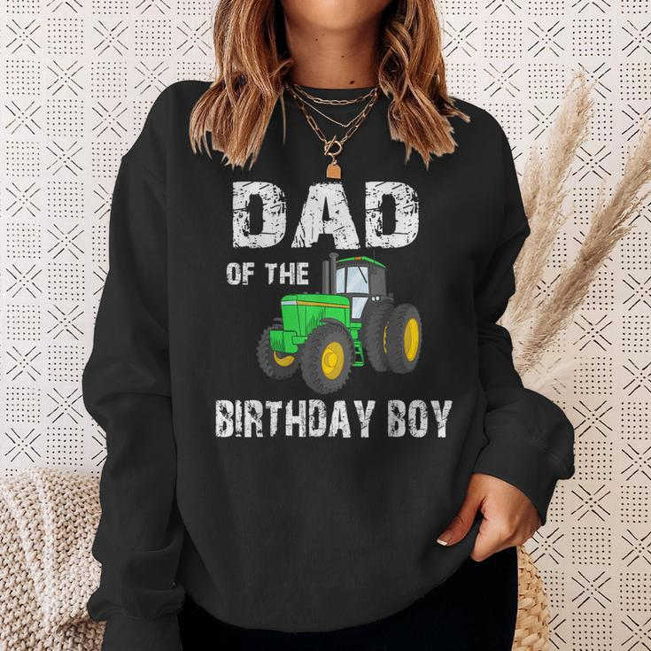 Dad Of The Birthday Boy Vintage Farm Tractor Party Family Sweatshirt Gifts for Her
