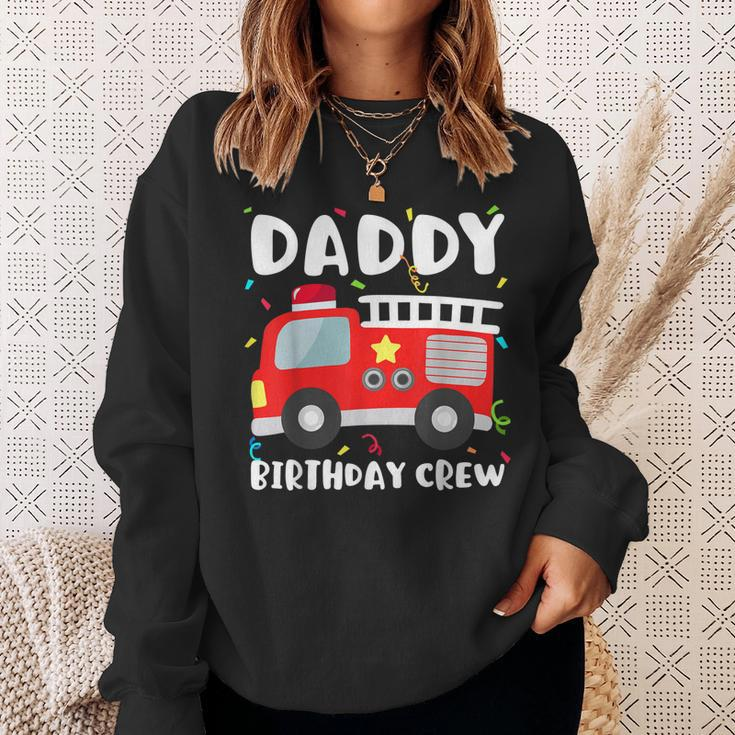 Daddy Birthday Crew Fire Truck Party Firefighter Dad Papa Sweatshirt Gifts for Her