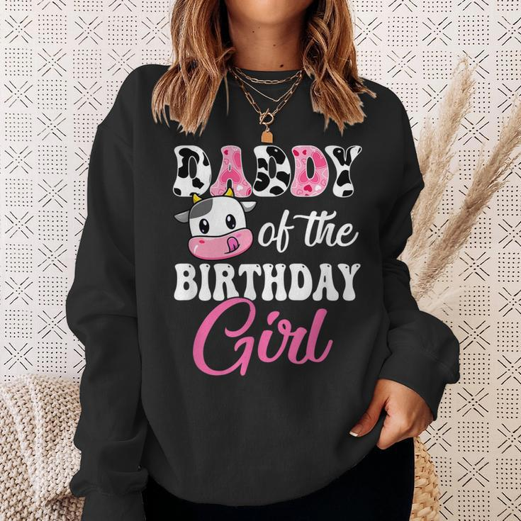Daddy Of The Birthday Girl Farm Cow 1St Birthday Girl Sweatshirt Gifts for Her