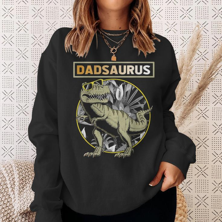 Dadsaurus Dad Dinosaur Fathers Day Gift Sweatshirt Gifts for Her