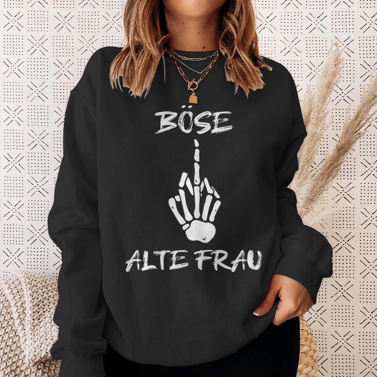 Damen Böse Alte Frau Für Oma Großmuter Spruch Rockerin V2 Sweatshirt Geschenke für Sie