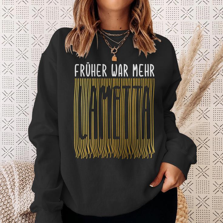 Damen Früher War Mehr Lametta Lustig Spruch Weihnachten Damen Sweatshirt Geschenke für Sie