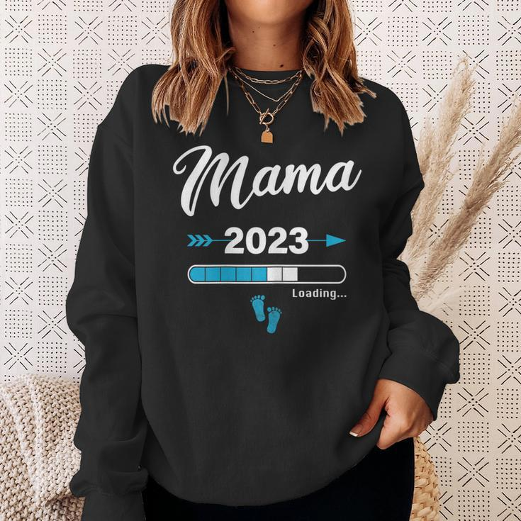 Damen Mama Loading 2023 Sweatshirt für Werdende Mütter Geschenke für Sie