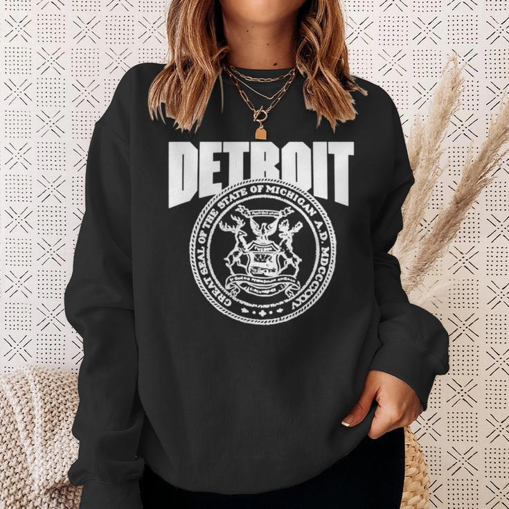 Detroit Great Seal Of The State Of Michgan Sweatshirt Gifts for Her