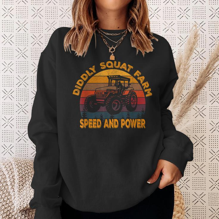 Diddly Squat Farm Speed And Power - Tractor Vintage Sweatshirt Gifts for Her