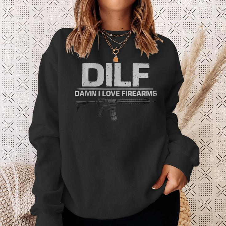 Dilf Damn I Love Firearms Sweatshirt Gifts for Her