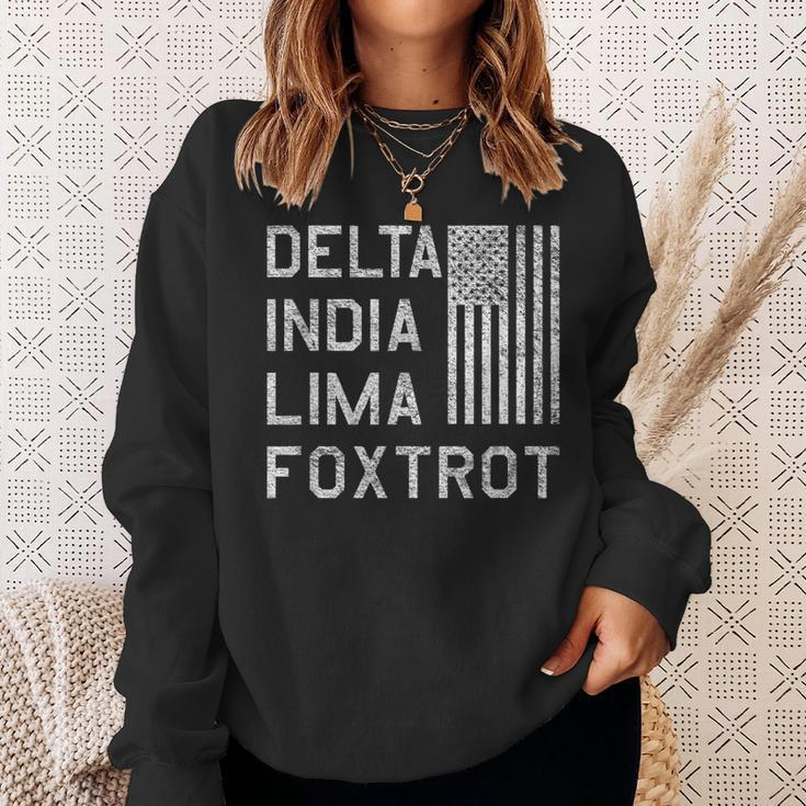 Dilf Delta India Lima Foxtrot Us Flag American Patriot Sweatshirt Gifts for Her