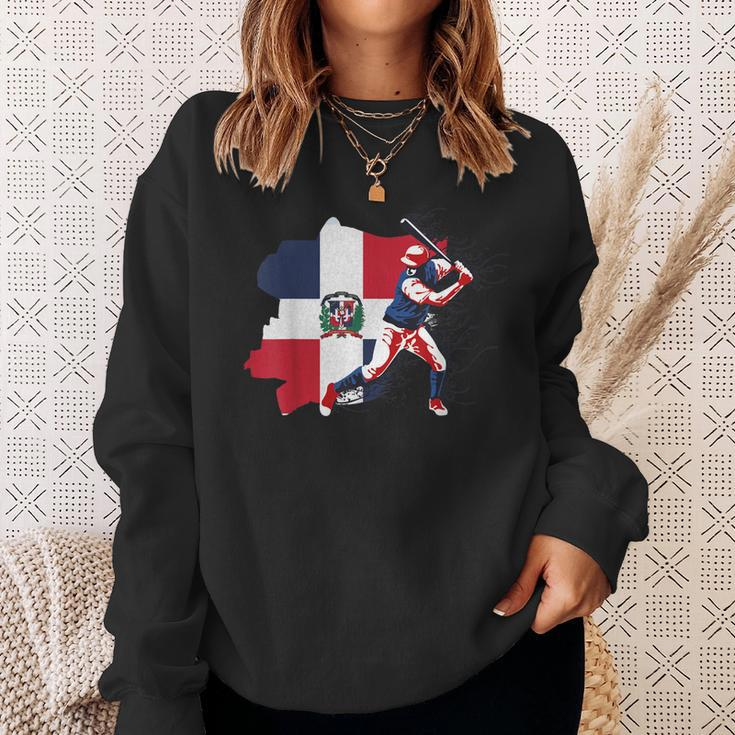 Dominican Republic Flag Baseball PlayerSports Sweatshirt Gifts for Her