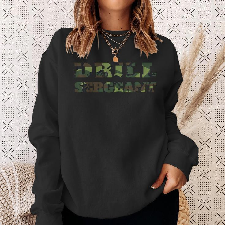 Drill Sergeant Uniform Military Camouflage Costume Funny Sweatshirt Gifts for Her