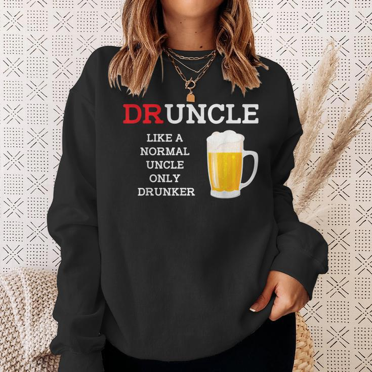 Druncle A Normal Uncle But Drunker Funny BeerSweatshirt Gifts for Her