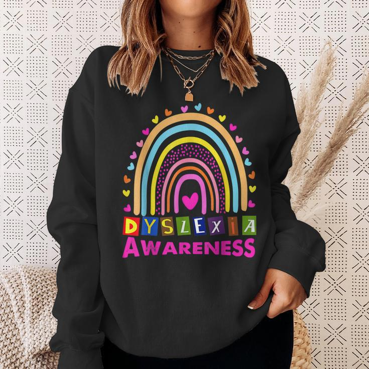Dyslexia Awareness Month Rainbow Cute Graphic Men Women Sweatshirt Graphic Print Unisex Gifts for Her
