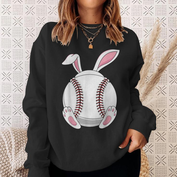 Easter Bunny Baseball - Funny Easter Baseball Rabbit Ears Sweatshirt Gifts for Her