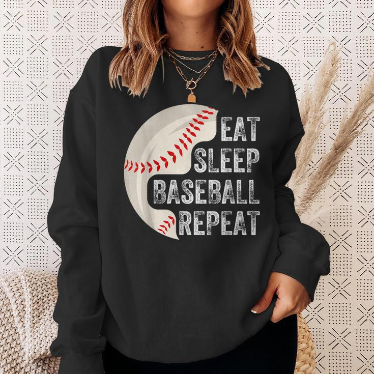 Eat Sleep Baseball Repeat Baseball Player Baseball Sweatshirt Gifts for Her