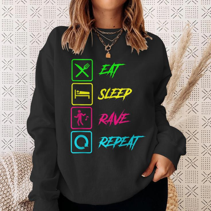 Eat Sleep Rave Repeat - Edm Music Festival Raver Sweatshirt Gifts for Her