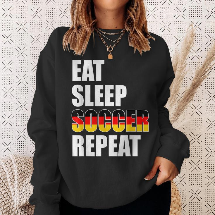 Eat Sleep Soccer Repeat Cool Soccer Germany Lover Player Men Women Sweatshirt Graphic Print Unisex Gifts for Her