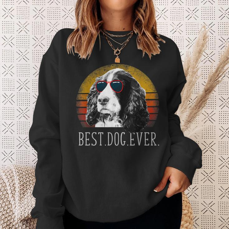 English Springer Spaniel Retro Best Dog Lover Ever Sweatshirt Gifts for Her