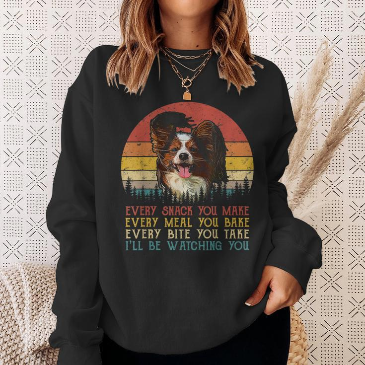 Every Snack You Make Dog Papillon Funny Animal Lover Sweatshirt Gifts for Her