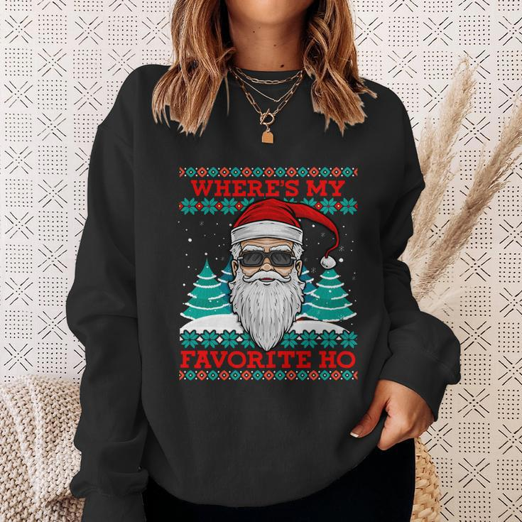 Evil Santa Wheres My Favorite Ho Funny Ugly Christmas Gift Sweatshirt Gifts for Her
