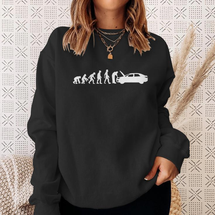 Evolution Of Man Car Mechanic Gift Hobbie Funny Sweatshirt Gifts for Her