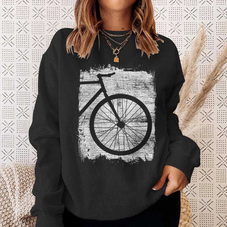 Fahrrad-Silhouette Grafik-Sweatshirt in Schwarz, Stilvolles Radfahrer-Tee Geschenke für Sie