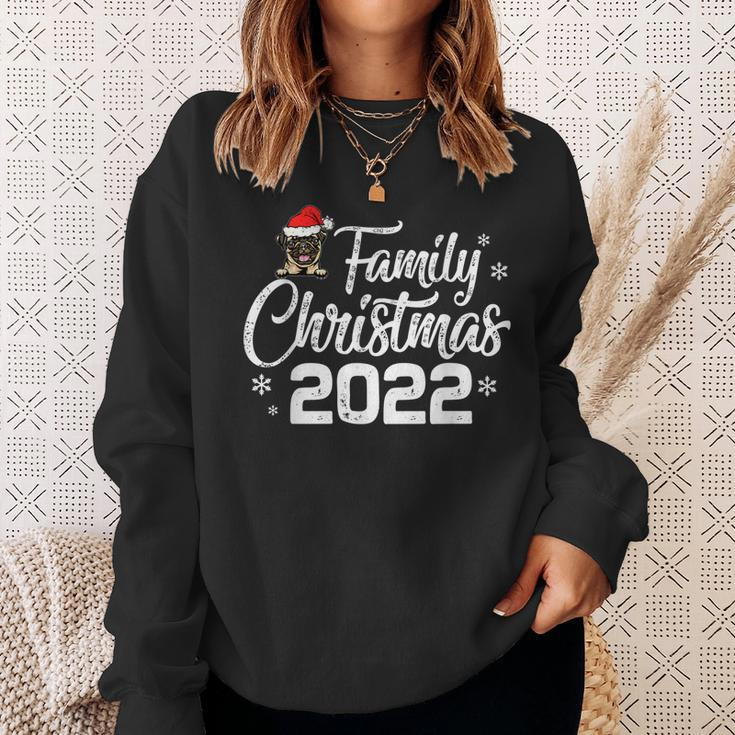 Family Christmas 2022 For Pug Dog Lover Santa Hat Xmas Men Women Sweatshirt Graphic Print Unisex Gifts for Her