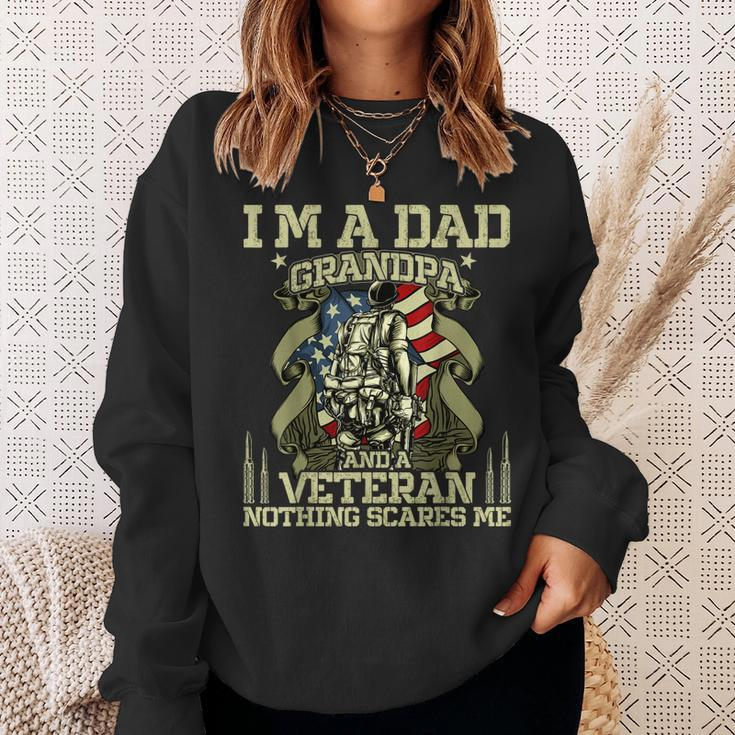 Fathers Day | 4Th Of July | Im A Dad Grandpa And A Veteran Sweatshirt Gifts for Her