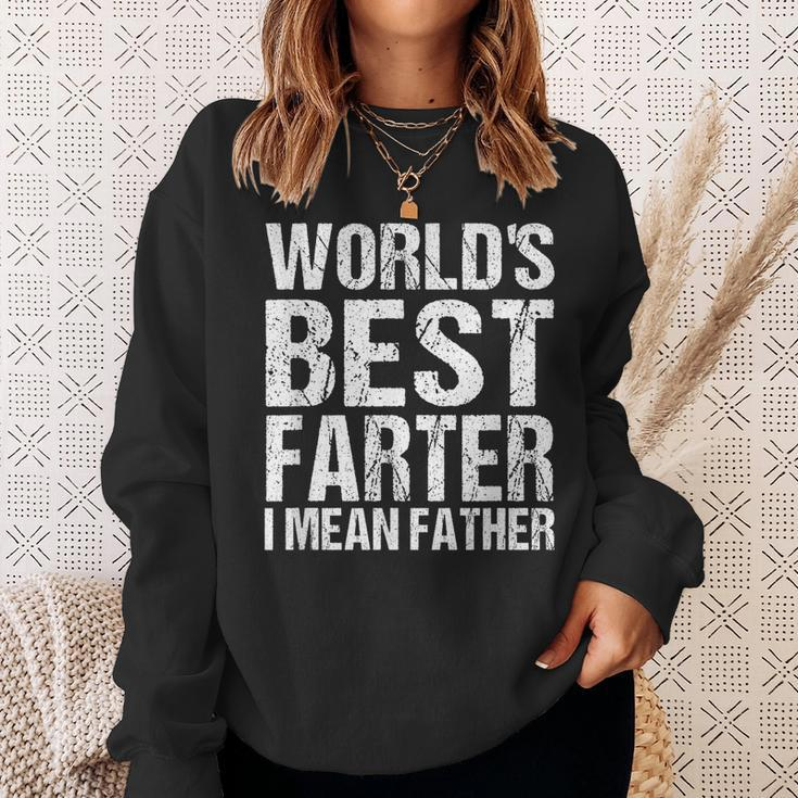 Fathers Day Retro Dad Worlds Best Farter I Mean Father Sweatshirt Gifts for Her