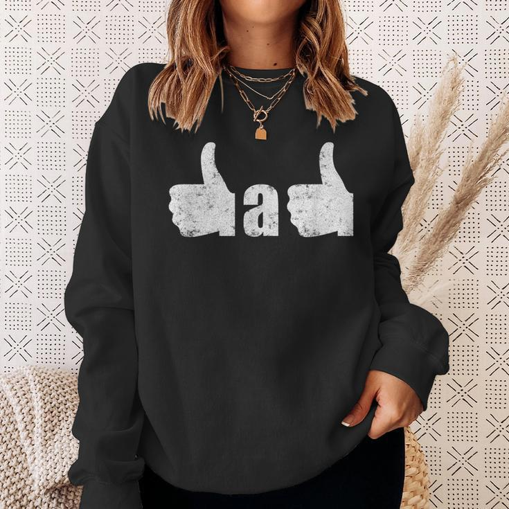 Fathers Day Thumbs Up Best Dad Ever Fathers Day Gift  Men Women Sweatshirt Graphic Print Unisex Gifts for Her