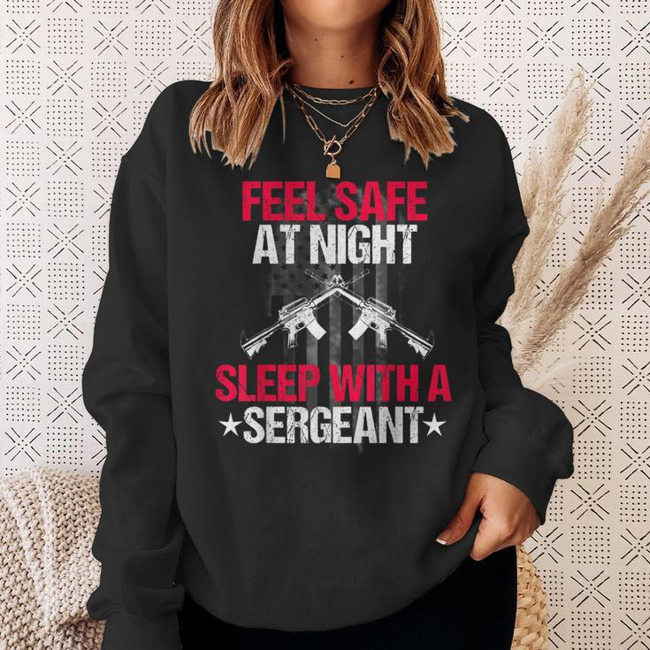 Feel Safe At Night Sleep With A Sergeant Men Women Sweatshirt Graphic Print Unisex Gifts for Her