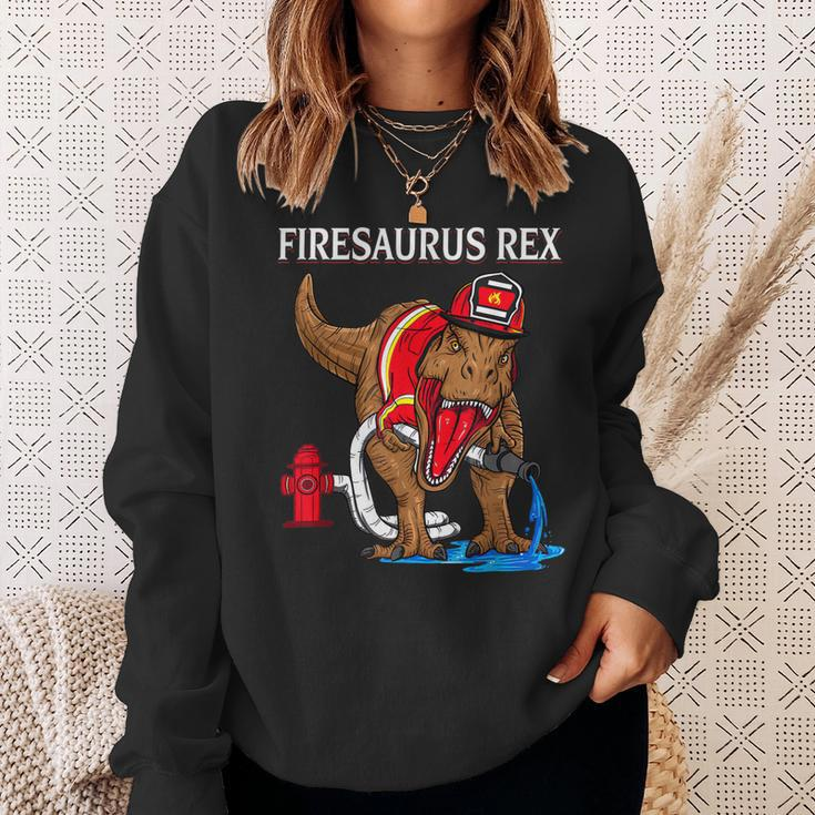 Feuerwehrmann Rex Dinosaurier Sweatshirt, Kinder Tee für Jungen Geschenke für Sie