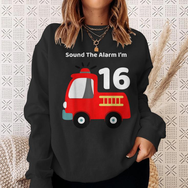 Fire Fighter Truck 16 Year Old Birthday | 16Th Bday Sweatshirt Gifts for Her