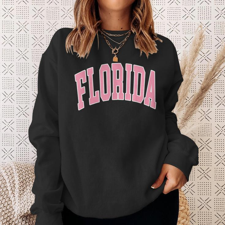 Florida Beach Preppy Pink Font Sweatshirt Gifts for Her