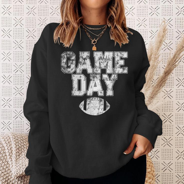 Football Day Game Vintage Distressed Graphic Mens Womens Dad Sweatshirt Gifts for Her