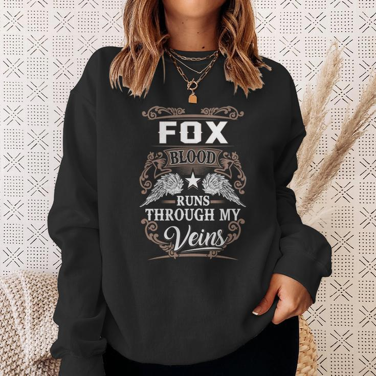 Fox Name - Fox Blood Runs Through My Veins Sweatshirt Gifts for Her