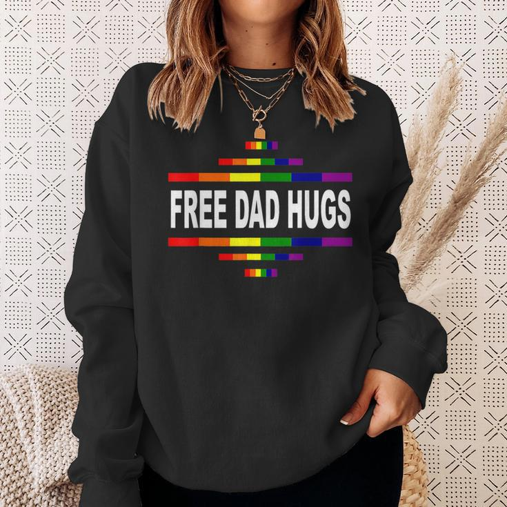 Free Dad Hugs Lgbt Rainbow Pride Fathers Day Gift Sweatshirt Gifts for Her