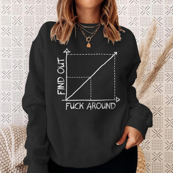 Fuck Around And Find Out Funny Math Geek Fafo Graph Chart Sweatshirt Gifts for Her