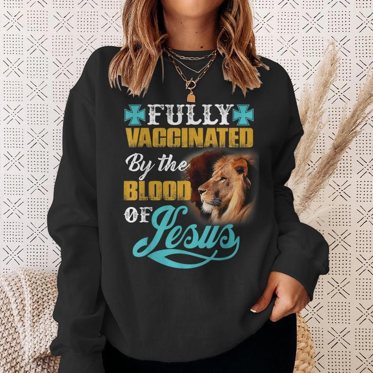 Fully Vaccinated By The Blood Of Jesus Lion Christian V2 Sweatshirt Gifts for Her