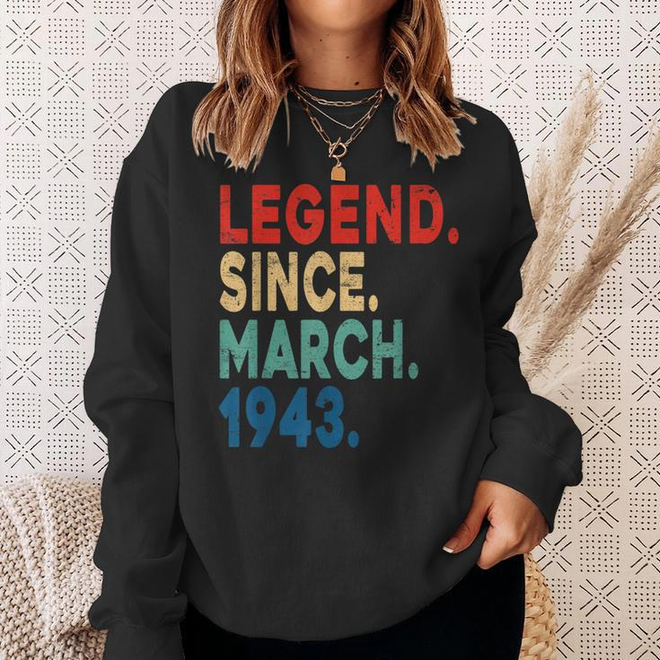 Funny 80 Years Old Gifts March 1943 Vintage 80Th Birthday Sweatshirt Gifts for Her