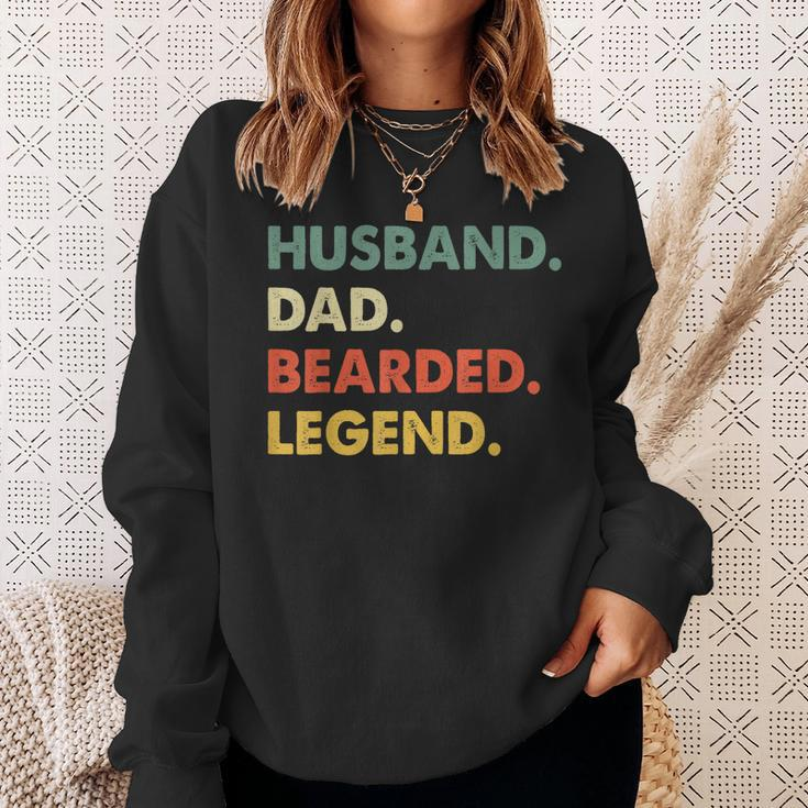 Funny Bearded Men Husband Dad Bearded Legend Vintage Sweatshirt Gifts for Her